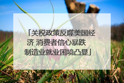 关税政策反噬美国经济 消费者信心暴跌 制造业就业困境凸显