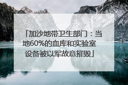 加沙地带卫生部门：当地60%的血库和实验室设备被以军故意摧毁