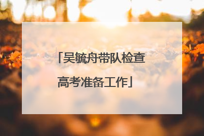 吴毓舟带队检查高考准备工作