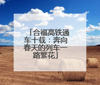 合福高铁通车十载：奔向春天的列车一路繁花