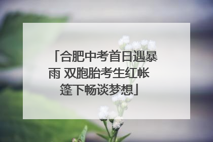 合肥中考首日遇暴雨 双胞胎考生红帐篷下畅谈梦想