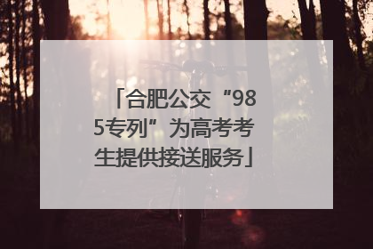 合肥公交“985专列”为高考考生提供接送服务