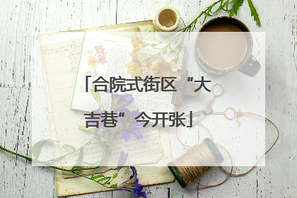 合院式街区“大吉巷”今开张