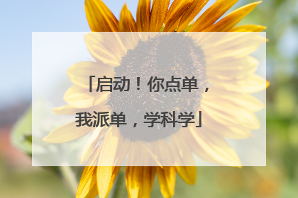 启动！你点单，我派单，学科学