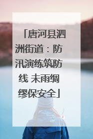 唐河县泗洲街道：防汛演练筑防线 未雨绸缪保安全