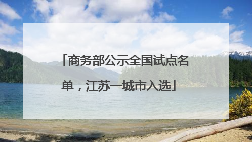 商务部公示全国试点名单，江苏一城市入选