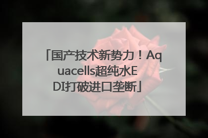 国产技术新势力！Aquacells超纯水EDI打破进口垄断