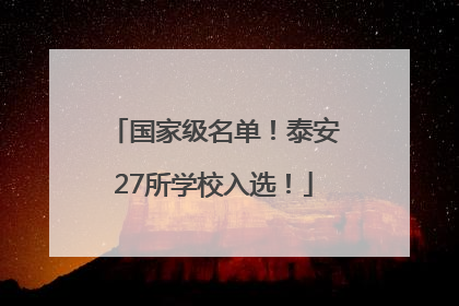 国家级名单！泰安27所学校入选！