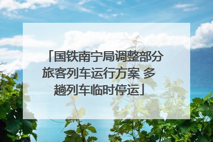 国铁南宁局调整部分旅客列车运行方案 多趟列车临时停运