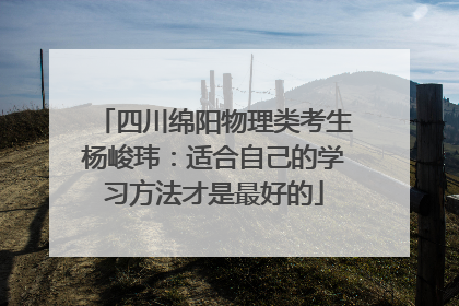 四川绵阳物理类考生杨峻玮：适合自己的学习方法才是最好的
