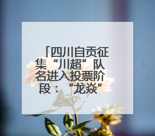 四川自贡征集“川超”队名进入投票阶段：“龙焱”“龙焰”暂居一二名