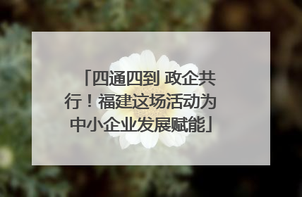 四通四到 政企共行！福建这场活动为中小企业发展赋能
