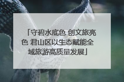 守碧水底色 创文旅亮色 君山区以生态赋能全域旅游高质量发展