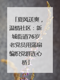 夏风送爽，温情社区：新城街道76岁老党员用蒲扇编织党群连心桥