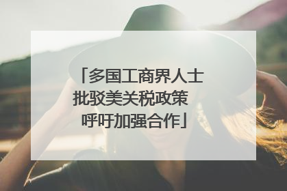 多国工商界人士批驳美关税政策 呼吁加强合作