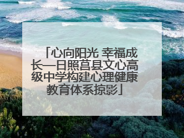 心向阳光 幸福成长—日照莒县文心高级中学构建心理健康教育体系掠影
