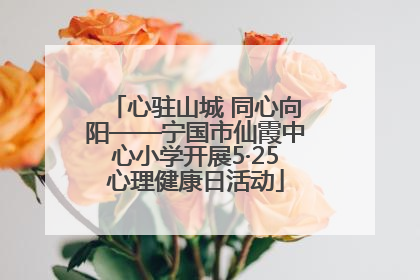 心驻山城 同心向阳——宁国市仙霞中心小学开展5·25心理健康日活动