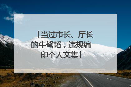 当过市长、厅长的牛弩韬，违规编印个人文集