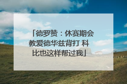 德罗赞：休赛期会教爱德华兹背打 科比也这样帮过我