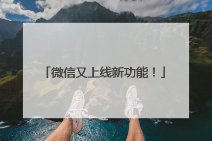 微信又上线新功能！