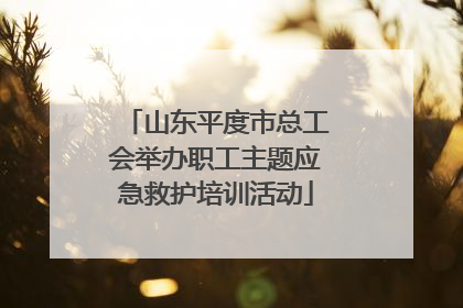 山东平度市总工会举办职工主题应急救护培训活动