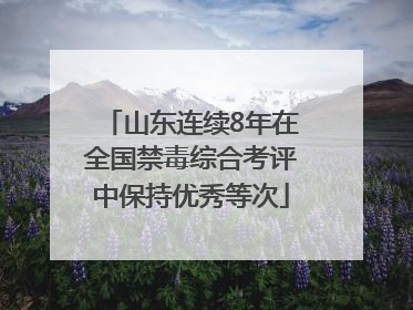 山东连续8年在全国禁毒综合考评中保持优秀等次