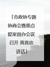 市政协专题协商会暨重点提案督办会议召开 黄喜忠讲话