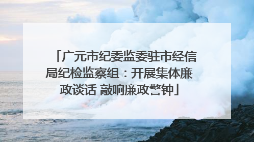 广元市纪委监委驻市经信局纪检监察组：开展集体廉政谈话 敲响廉政警钟