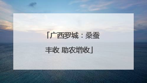 广西罗城：桑蚕丰收 助农增收