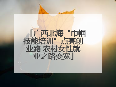 广西北海“巾帼技能培训”点亮创业路 农村女性就业之路变宽