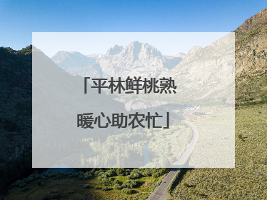 平林鲜桃熟 暖心助农忙