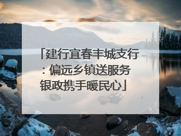 建行宜春丰城支行：偏远乡镇送服务 银政携手暖民心