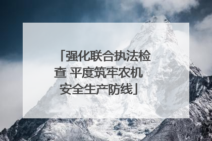 强化联合执法检查 平度筑牢农机安全生产防线