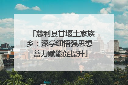 慈利县甘堰土家族乡：深学细悟强思想 蓄力赋能促提升