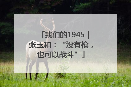 我们的1945｜张玉和：“没有枪，也可以战斗”