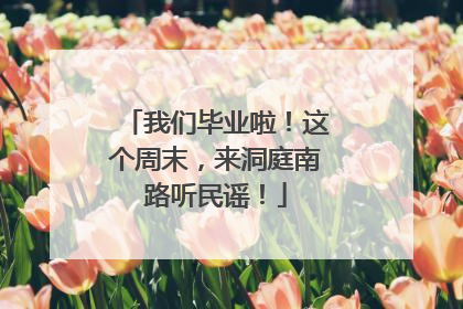 我们毕业啦！这个周末，来洞庭南路听民谣！