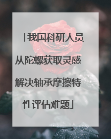 我国科研人员从陀螺获取灵感解决轴承摩擦特性评估难题