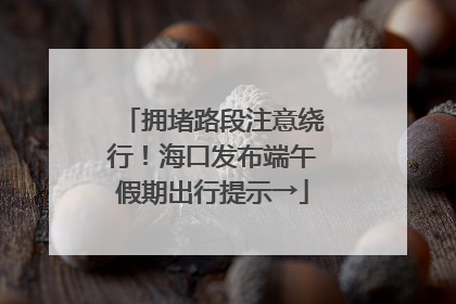 拥堵路段注意绕行！海口发布端午假期出行提示→