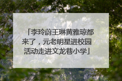 李玲蔚王琳黄雅琼都来了，元老明星进校园活动走进文龙巷小学