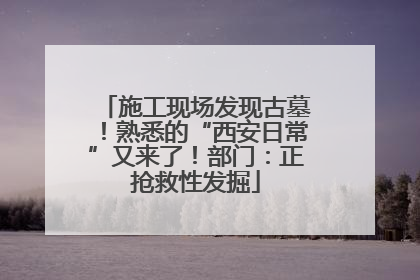 施工现场发现古墓！熟悉的“西安日常”又来了！部门：正抢救性发掘