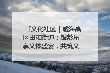 文化社区｜威海高区田和街道：银龄乐享文体盛宴，共筑文化社区幸福共同体