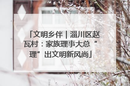 文明乡伴｜淄川区赵瓦村：家族理事大总“理”出文明新风尚
