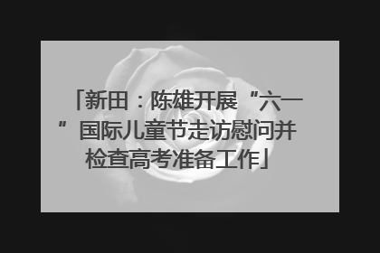 新田：陈雄开展“六一”国际儿童节走访慰问并检查高考准备工作