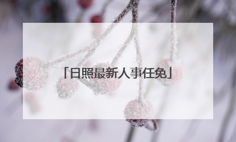 日照最新人事任免