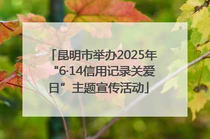 昆明市举办2025年“6·14信用记录关爱日”主题宣传活动