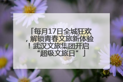 每月17日全城狂欢，解锁青春文旅新体验！武汉文旅集团开启 “超级文旅日”