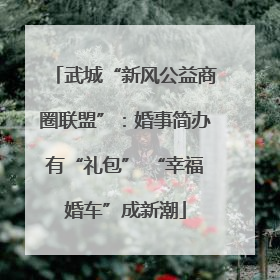 武城“新风公益商圈联盟”：婚事简办有“礼包” “幸福婚车”成新潮