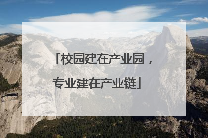 校园建在产业园，专业建在产业链