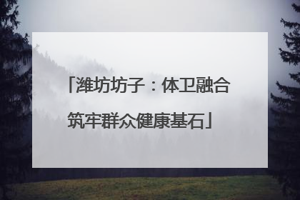 潍坊坊子：体卫融合筑牢群众健康基石