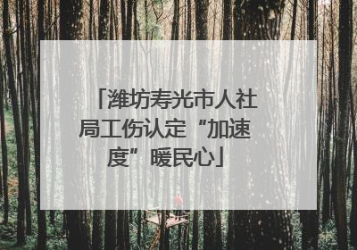 潍坊寿光市人社局工伤认定“加速度”暖民心